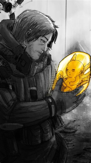 Drawing Sam Bridges Holding BB (Death Stranding Fan Art)