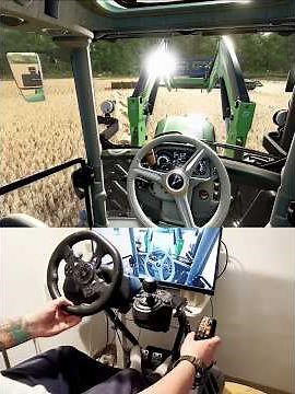 Deutz Fahr 6135 loading bales Thrustmaster Farmstick Steering Wheel #dkgc #farming #fs25 #tractor
