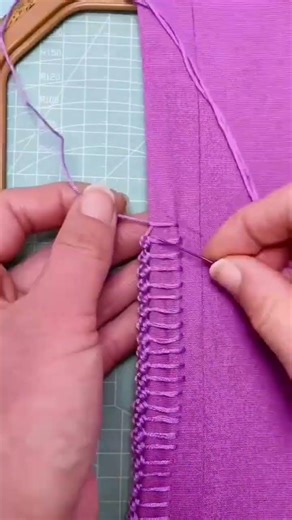 manual overlock sewing technique using a needle #shorts