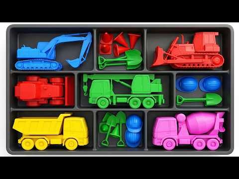 Learn Colors with Construction Trucks! 🚜 Color Song for Kids | Pink, Red, Blue, Green, Yellow