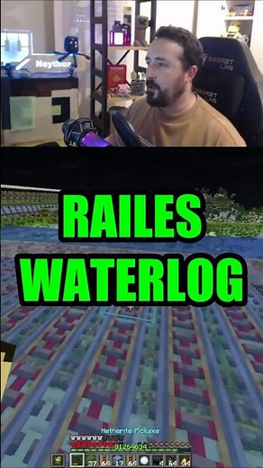 Railes Waterlog! #minecraft #minecrafttutorial #minecraftbuilding #minecraftmemes #gaming #neythox