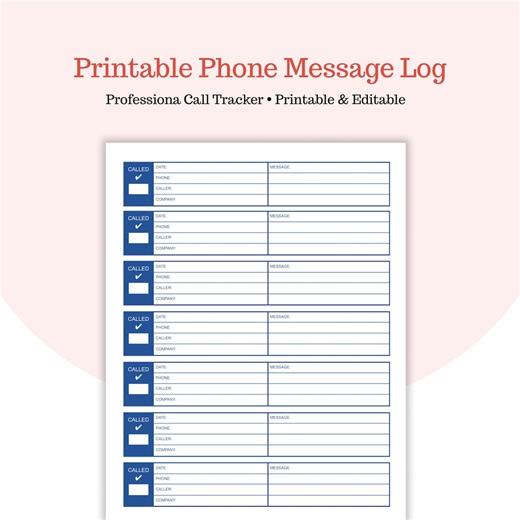 Phone Message Log Google Docs & PDF - Receptionist Call Sheet - While You Were Out Slips - Office Voice Mail Record - Client Call Tracker - Etsy Australia