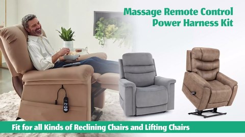 3Pin Massage Chair Remote Control Fit for Recliner Lift Chair, Vibration Massage Remote Handset Controller for 8 Massage Mode 5 Massage Intensity 15min/30min Timer