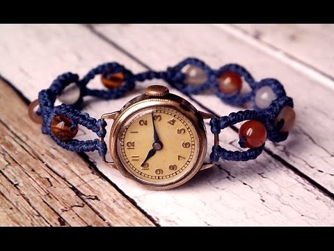 Simple Macrame Watch Band with Beads [DIY]