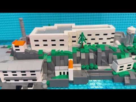 Alcatraz island made from LEGO, custom prison architecture design