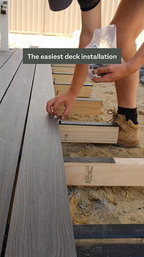 Faster, cleaner composite decking installation starts with our TC28 secret-fix clips 🙌🏼 Designed for timber and metal framing, they secure boards with automatic spacing and concealed screws, giving you that premium NewTechWood finish with minimal effort. Product: NewTechWood Terrace Decking Colour: Silver Grey Installer: Lesgo Construction | Newtechwood Australia