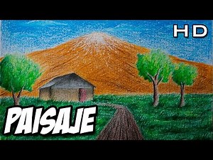 Cómo dibujar un Paisaje Sencillo con lápices de colores paso a paso