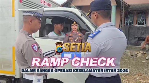Kasat Lantas dan Personil Sat Lantas Polres Balangan beserta Dinas Perhubungan Kabupaten Balangan melaksanakan kegiatan Ramp Check pada Truk dan Angkutan Barang dalam rangka Operasi Keselamatan Intan tahun 2026