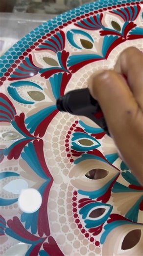 Pouring Resin on 24 Inch Dot mandala #shorts #viral #dotmandala #mandala #dotmandalapainting