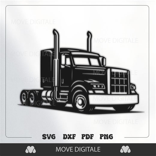 Truck SVG DXF PNG - Semi Truck Silhouette - Laser Cut Truck Wall Art - Truck Engrave File - Etsy