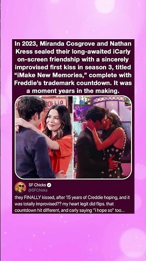 In 2023, Miranda Cosgrove and Nathan Kress sealed their long-awaited iCarly on-screen friendship
