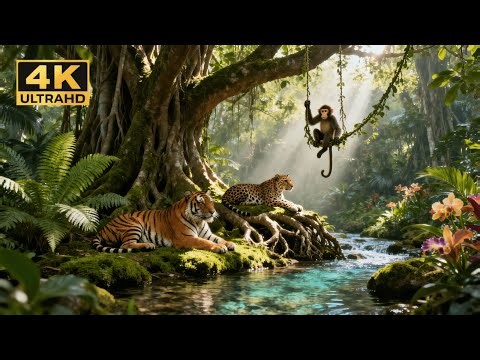 4K Jungle Life: Stunning Moments with Tigers, Leopards & Monkeys