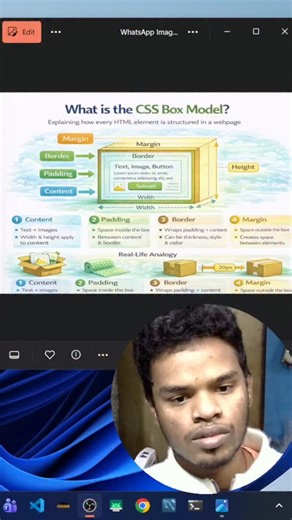 Subhodeep | Code | AI | Tech | What is CSS Box Model? 📦🎨 Every HTML element is treated as a box in CSS 🚀 It includes content, padding, border, and margin ✨ Hashtags: #CSS... | Instagram