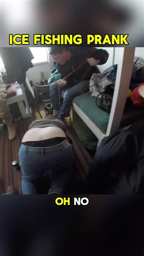 Ice fishing prank worked perfectly 😆 #icefishing #icefishinglife