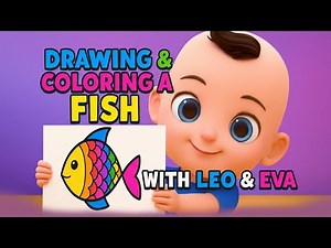 Drawing & Coloring a Fish with Leo & Eva