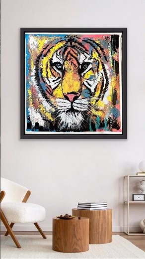 Untamed Tiger – A Bold Textured Wildlife Acrylic Painting Reveal