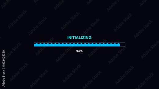 Modern progress bar animation displaying loading status during application initialization