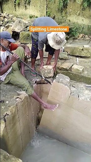 Limestone mining process for brick making materials