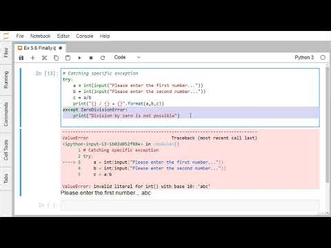 027 Tutorial 27 Python Exceptions Try except and finally