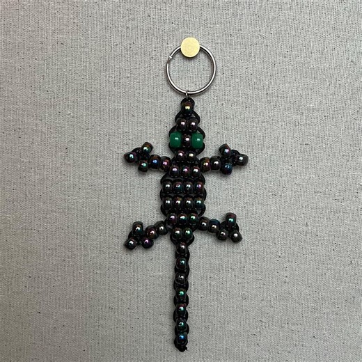 Iridescent Lizard Bead Keychain | Handmade Kandi Bag Charm - Etsy