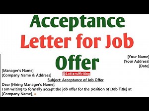 Acceptance Letter for Job Offer Sample | Acceptance Letter for Job