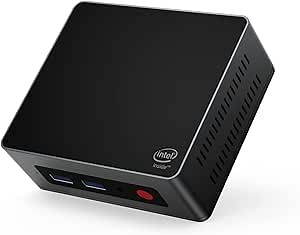Beelink GKmini Mini PC Desktop Computer Home Theater Office With Intel J4125 Turbo 2.7Ghz 4m Cache 4C4T Intel UHD Graphics 600 8GB DDR4 128GB SSD Support Windows 11 10 Ubuntu 4K Dual Display Quiet Fan