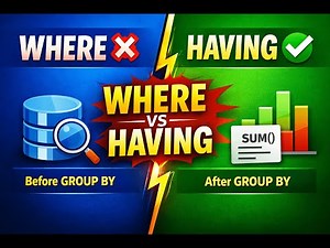 WHERE ❌ vs HAVING ✅ | SQL Interview Trick |Difference Between WHERE and HAVING in SQL 🔥