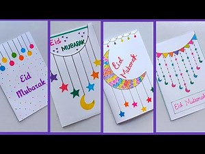 4 Amazing DIY Eid Mubarak Card Ideas | Eid Mubarak Crafts | Eid Gift Ideas 2025
