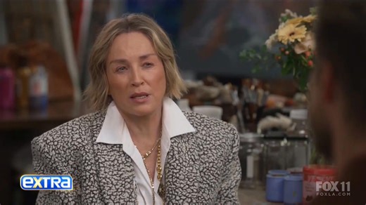 Thank you Extra TV and host Derek Hough for this Sharon Stone interview at her artist studio! Honored and grateful! #sharonstone #contemporaryart #painter #newstravelsfastpr #ExtraTV | News Travels Fast