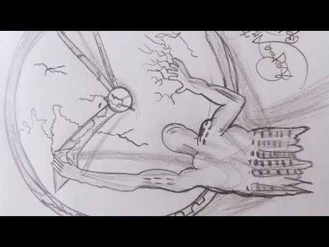 Fighting against time | Pencil sketch for beginners | Can the clock be stopped?