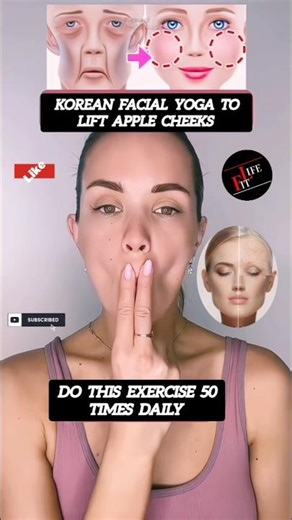 Korean Facial Yoga To Lift Apple Cheeks | Face Tightening Yoga 😱 #yoga #korean #skincare #shorts