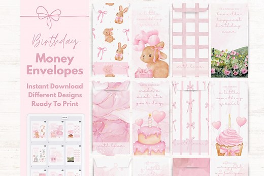 Birthday Money Envelope Template | Cash Envelope Printable | Gift for Her | Instant Download | Print at Home - Etsy