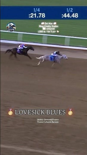 LOVESICK BLUES wins the G1 Bing Crosby Stakes😎🥇