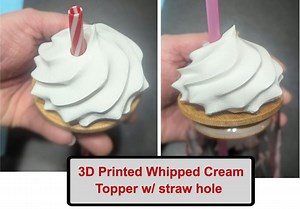 3D Printed Whipped Cream Topper W/ Straw Hole - Etsy