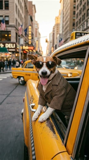 🚕 This pup just booked the whole taxi! Where should he cruise next? 👇 Drop a city name! 🌍#shorts