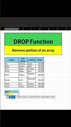 Excel DROP Function | Remove Rows & Columns in Seconds