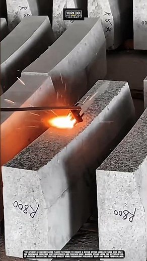 making stone surface rough in factory area using work tool gas torch #tool #worktool