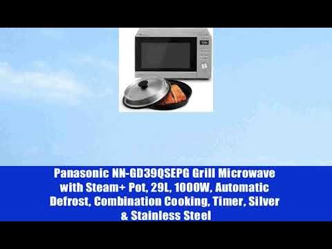 Panasonic NN-GD39QSEPG Grill Microwave with Steam+ Pot, 29L, 1000W, Automatic Defrost,