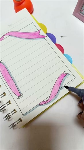 Easy Border Design For Assignment &Project!❤ #SHORTS#ART#CREATIVE .......