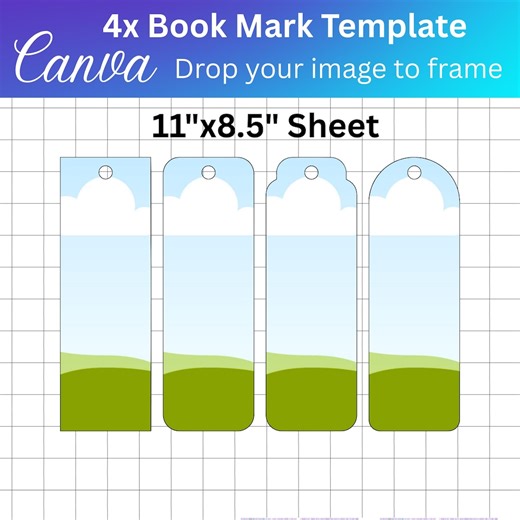 Editable Bookmark Canva Template Printable DIY Frame Digital Download - Etsy