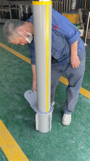 Heavy-duty removable bollard is a direct-lift socketed one secured by the padlock. #removablebollard