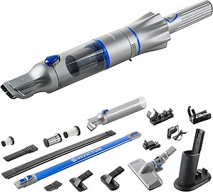 Genius Invictus One 2.0 Handstaubsauger + Bodenstaubsauger 23-TLG blau - Handsauger beutellos & kabellos mit 13000PA | HEPA Filter, Lithium Ionen Akku, Bürsten-Set, Wandhalterung