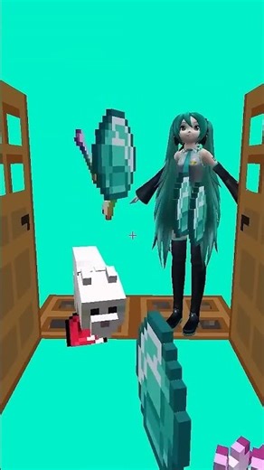 Door Leads To Hatsune Miku 💙 and sad cat 😿VS Skibidi Toilet 💗 and bling bang bang #shorts #minecr