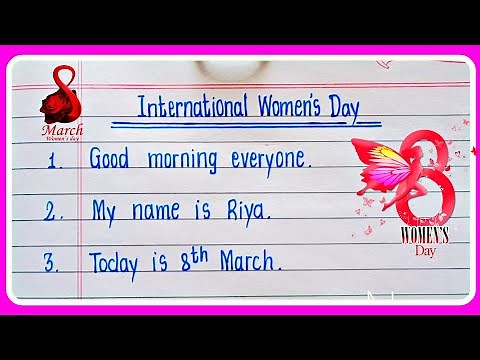 10 Lines Speech On Women's Day 2026 | International women's Day Speech In English