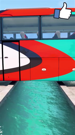 Bus vs water pit speed bump #reelsvideoシ #trendingreelsvideo #beamngcrash #beamngdrive #gaming #reels #trend #cars #virals #animation | Alia bhatt fan club