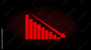 Abstract decreasing business graph chart animation background. Bad Economy Recession Graph Chart Chalkboard Style. Stock Video