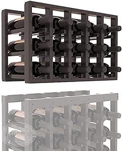 Wine Racks America Pine 5 Column Countertop Rack. Black Stain + Satin Finish
