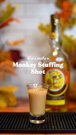 Monkey Stuffing Shot 🐒🦃 Ingredients - Dirty Monkey Whiskey - Rum Cream - Cinnamon Sugar | Tipsy Goat Cocktails