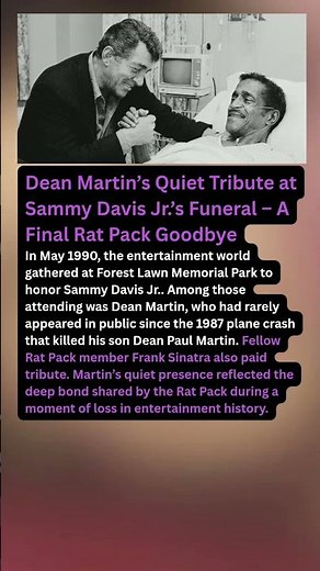 Dean Martin’s Quiet Tribute at Sammy Davis Jr.’s Funeral – A Final Rat Pack Goodbye