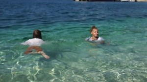 Children Swim Turquoise Seawater Right Their Stock Footage Video (100% Royalty-free) 1034392391 | Shutterstock